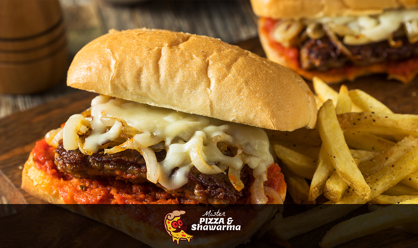 Two Cheese Steak with Large Fries Special