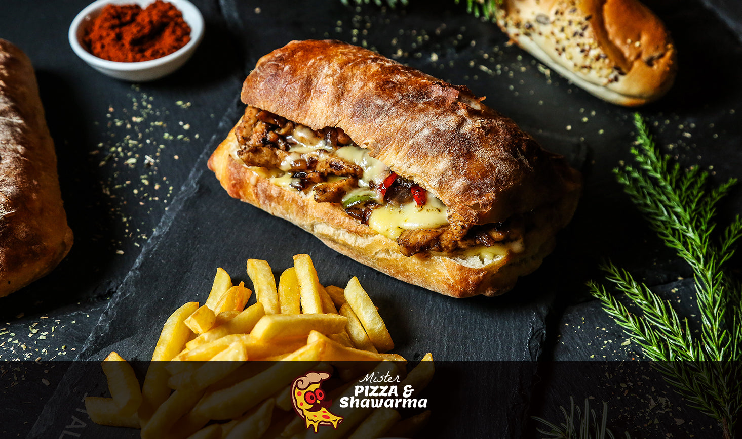 Two Chicken Cheese Steak with Large Fries Special